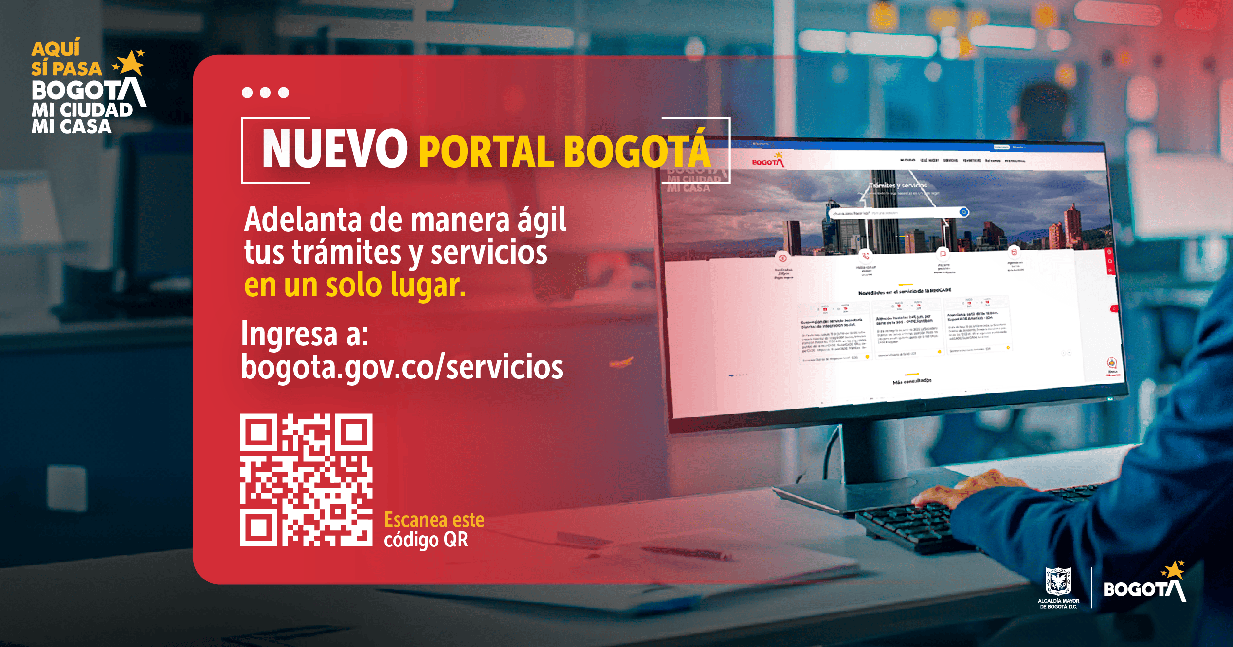 Accede desde casa a servicios y trámites del Distrito en portal Bogotá