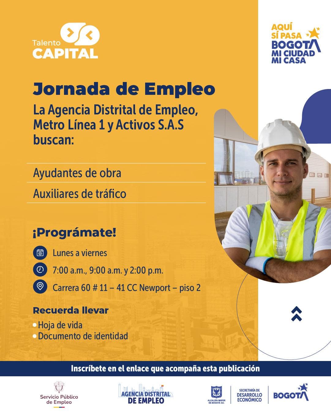 Trabajo en Bogotá accede a 200 vacantes en Empresa Metro 31 marzo invitación