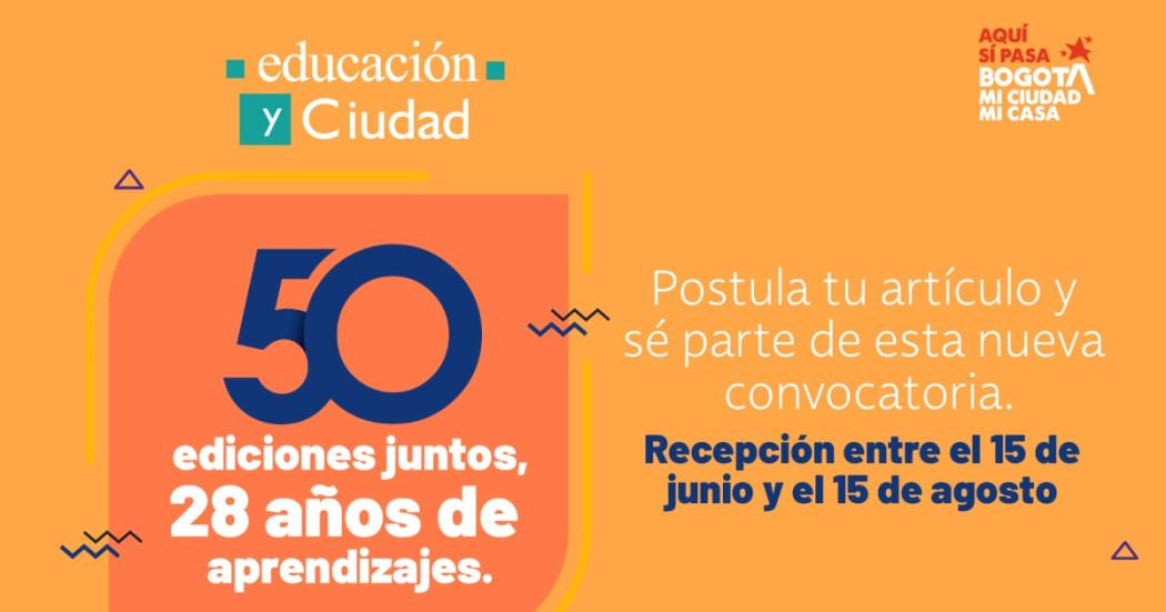 Convocatoria del IDEP para la revista indexada Educación y Ciudad 