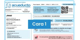 Cambio en la factura virtual del Acueducto de Bogotá 2025